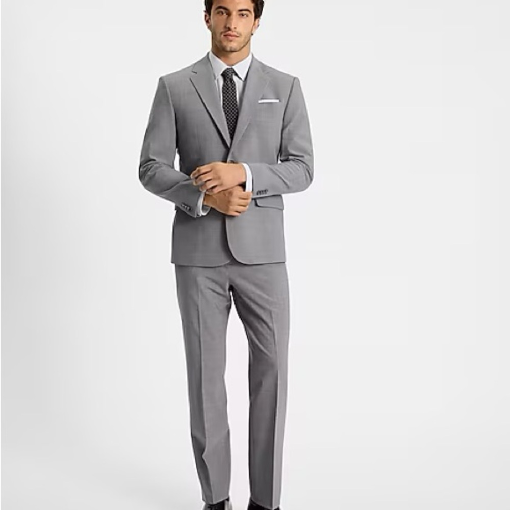 Men's EXPRESS Gray Slim Tech Suit